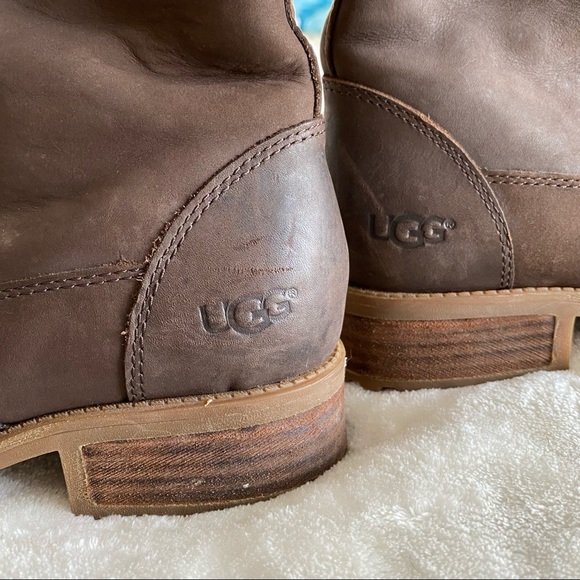 UGG Chancey Leather Moto Biker Boots | Sz 10 - Picture 8 of 10